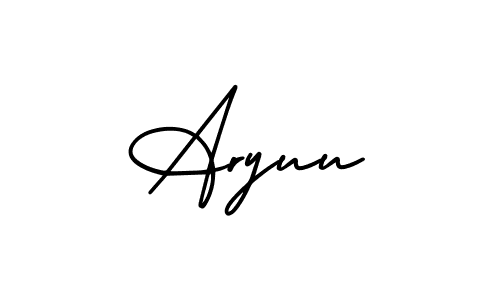 How to make Aryuu name signature. Use AmerikaSignatureDemo-Regular style for creating short signs online. This is the latest handwritten sign. Aryuu signature style 3 images and pictures png