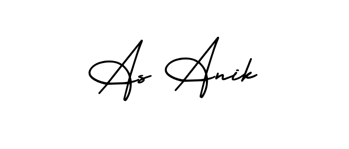 Create a beautiful signature design for name As Anik. With this signature (AmerikaSignatureDemo-Regular) fonts, you can make a handwritten signature for free. As Anik signature style 3 images and pictures png