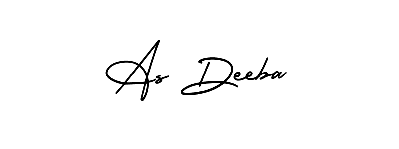 The best way (AmerikaSignatureDemo-Regular) to make a short signature is to pick only two or three words in your name. The name As Deeba include a total of six letters. For converting this name. As Deeba signature style 3 images and pictures png