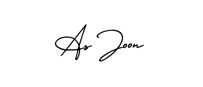 You should practise on your own different ways (AmerikaSignatureDemo-Regular) to write your name (As Joon) in signature. don't let someone else do it for you. As Joon signature style 3 images and pictures png