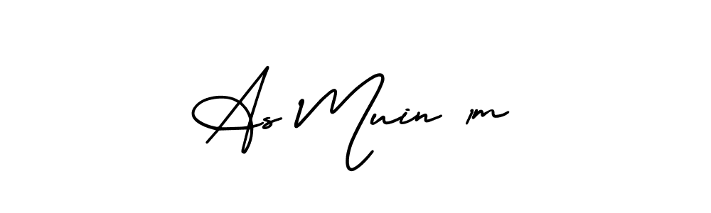The best way (AmerikaSignatureDemo-Regular) to make a short signature is to pick only two or three words in your name. The name As Muin 1m include a total of six letters. For converting this name. As Muin 1m signature style 3 images and pictures png