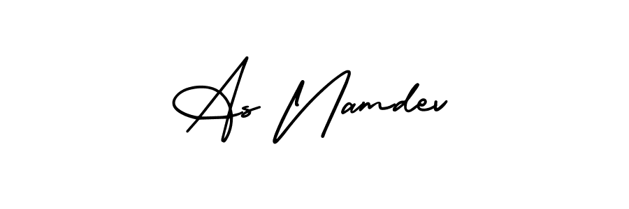 How to make As Namdev name signature. Use AmerikaSignatureDemo-Regular style for creating short signs online. This is the latest handwritten sign. As Namdev signature style 3 images and pictures png