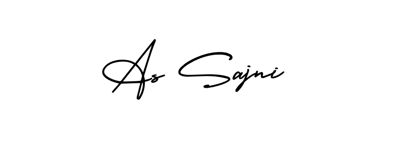 How to Draw As Sajni signature style? AmerikaSignatureDemo-Regular is a latest design signature styles for name As Sajni. As Sajni signature style 3 images and pictures png