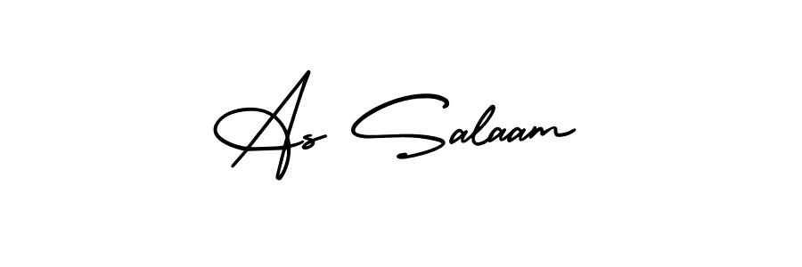 How to make As Salaam name signature. Use AmerikaSignatureDemo-Regular style for creating short signs online. This is the latest handwritten sign. As Salaam signature style 3 images and pictures png