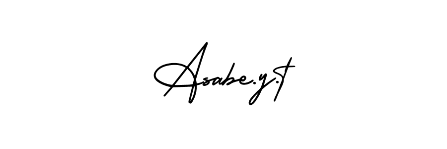 The best way (AmerikaSignatureDemo-Regular) to make a short signature is to pick only two or three words in your name. The name Asabe.y.t include a total of six letters. For converting this name. Asabe.y.t signature style 3 images and pictures png