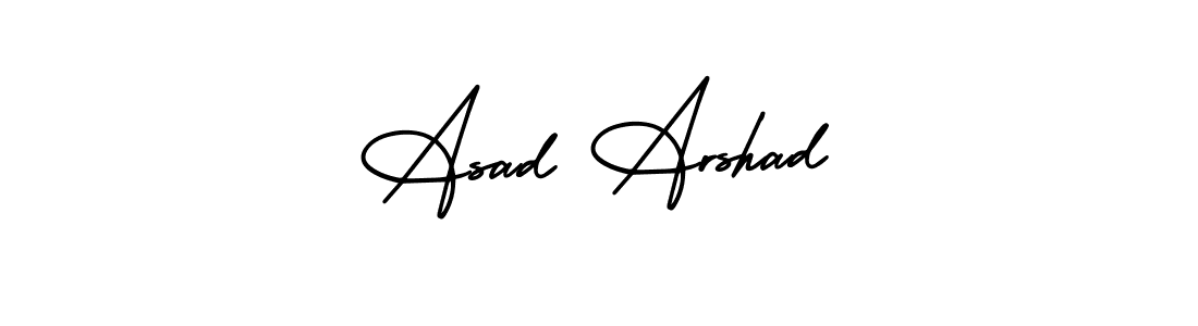 You should practise on your own different ways (AmerikaSignatureDemo-Regular) to write your name (Asad Arshad) in signature. don't let someone else do it for you. Asad Arshad signature style 3 images and pictures png