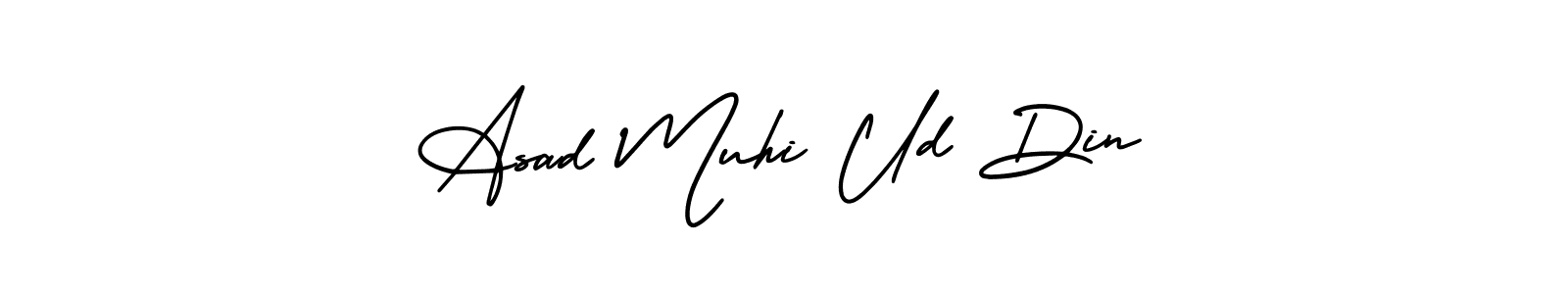 How to make Asad Muhi Ud Din name signature. Use AmerikaSignatureDemo-Regular style for creating short signs online. This is the latest handwritten sign. Asad Muhi Ud Din signature style 3 images and pictures png