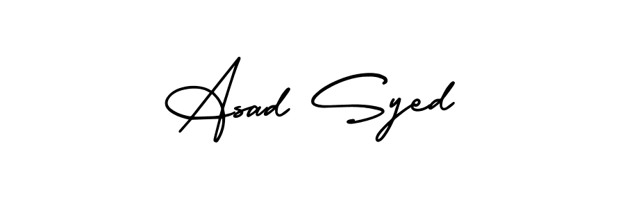 You should practise on your own different ways (AmerikaSignatureDemo-Regular) to write your name (Asad Syed) in signature. don't let someone else do it for you. Asad Syed signature style 3 images and pictures png