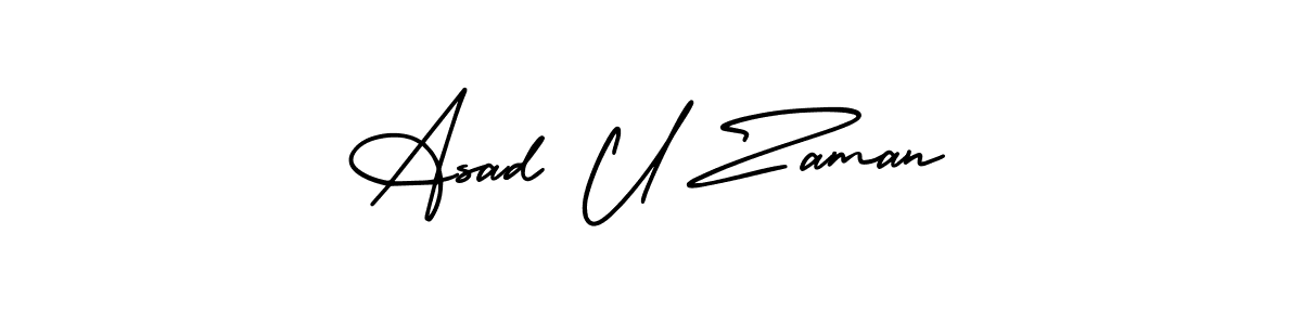 Similarly AmerikaSignatureDemo-Regular is the best handwritten signature design. Signature creator online .You can use it as an online autograph creator for name Asad U Zaman. Asad U Zaman signature style 3 images and pictures png