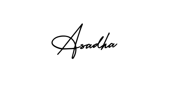 Similarly AmerikaSignatureDemo-Regular is the best handwritten signature design. Signature creator online .You can use it as an online autograph creator for name Asadha. Asadha signature style 3 images and pictures png