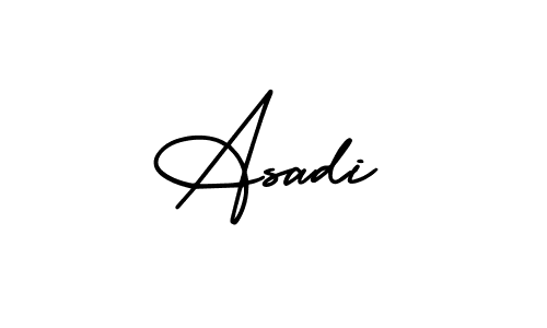 You should practise on your own different ways (AmerikaSignatureDemo-Regular) to write your name (Asadi) in signature. don't let someone else do it for you. Asadi signature style 3 images and pictures png