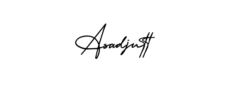 This is the best signature style for the Asadjutt name. Also you like these signature font (AmerikaSignatureDemo-Regular). Mix name signature. Asadjutt signature style 3 images and pictures png