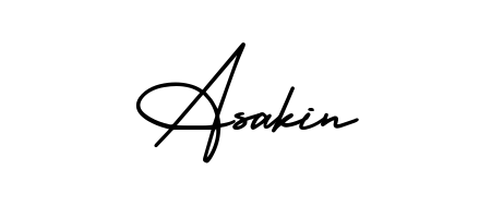 Create an unforgettable impression when signing with Asakin name styled in AmerikaSignatureDemo-Regular typography. 100% free online generator. Asakin signature style 3 images and pictures png