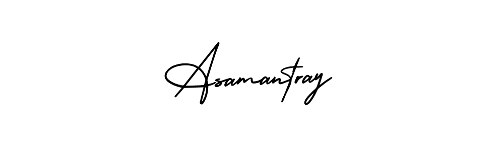 The best way (AmerikaSignatureDemo-Regular) to make a short signature is to pick only two or three words in your name. The name Asamantray include a total of six letters. For converting this name. Asamantray signature style 3 images and pictures png