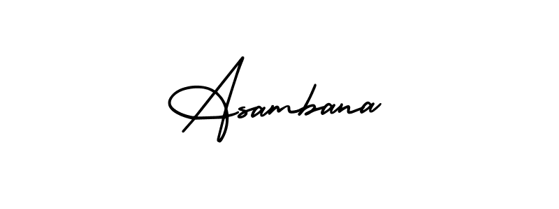 Asambana stylish signature style. Best Handwritten Sign (AmerikaSignatureDemo-Regular) for my name. Handwritten Signature Collection Ideas for my name Asambana. Asambana signature style 3 images and pictures png