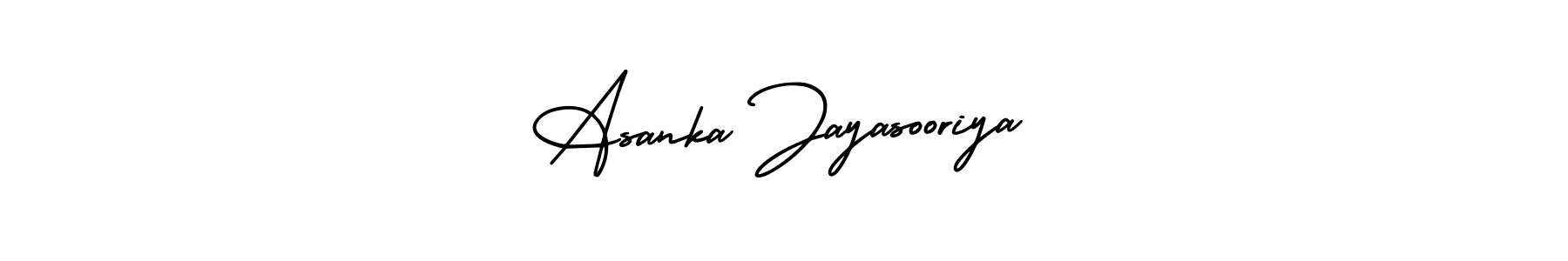 The best way (AmerikaSignatureDemo-Regular) to make a short signature is to pick only two or three words in your name. The name Asanka Jayasooriya include a total of six letters. For converting this name. Asanka Jayasooriya signature style 3 images and pictures png