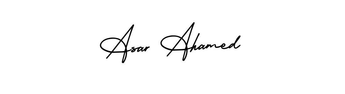 How to make Asar Ahamed name signature. Use AmerikaSignatureDemo-Regular style for creating short signs online. This is the latest handwritten sign. Asar Ahamed signature style 3 images and pictures png