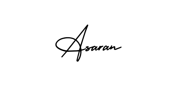 You should practise on your own different ways (AmerikaSignatureDemo-Regular) to write your name (Asaran) in signature. don't let someone else do it for you. Asaran signature style 3 images and pictures png
