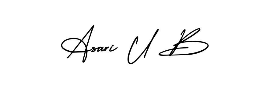 Create a beautiful signature design for name Asari U B. With this signature (AmerikaSignatureDemo-Regular) fonts, you can make a handwritten signature for free. Asari U B signature style 3 images and pictures png