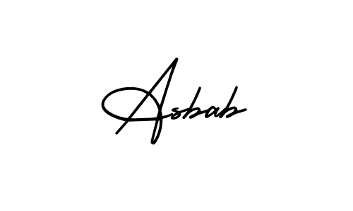 It looks lik you need a new signature style for name Asbab. Design unique handwritten (AmerikaSignatureDemo-Regular) signature with our free signature maker in just a few clicks. Asbab signature style 3 images and pictures png