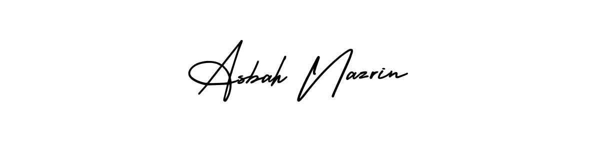 if you are searching for the best signature style for your name Asbah Nazrin. so please give up your signature search. here we have designed multiple signature styles  using AmerikaSignatureDemo-Regular. Asbah Nazrin signature style 3 images and pictures png
