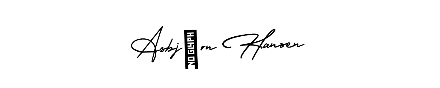 How to make Asbjørn Hansen name signature. Use AmerikaSignatureDemo-Regular style for creating short signs online. This is the latest handwritten sign. Asbjørn Hansen signature style 3 images and pictures png