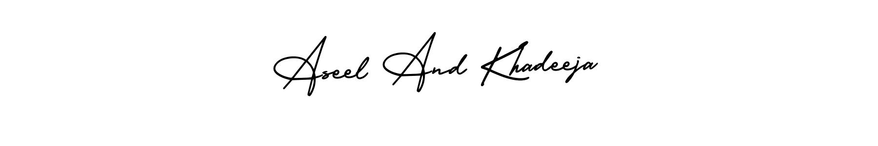 It looks lik you need a new signature style for name Aseel And Khadeeja. Design unique handwritten (AmerikaSignatureDemo-Regular) signature with our free signature maker in just a few clicks. Aseel And Khadeeja signature style 3 images and pictures png