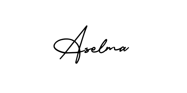 Use a signature maker to create a handwritten signature online. With this signature software, you can design (AmerikaSignatureDemo-Regular) your own signature for name Aselma. Aselma signature style 3 images and pictures png