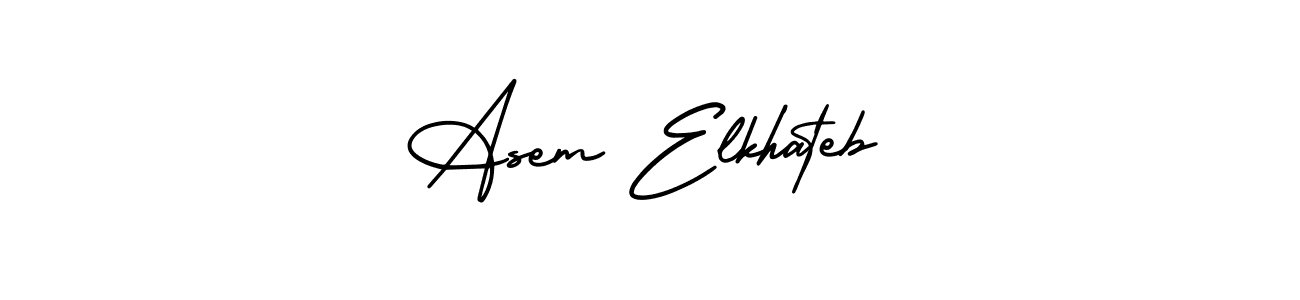 This is the best signature style for the Asem Elkhateb name. Also you like these signature font (AmerikaSignatureDemo-Regular). Mix name signature. Asem Elkhateb signature style 3 images and pictures png