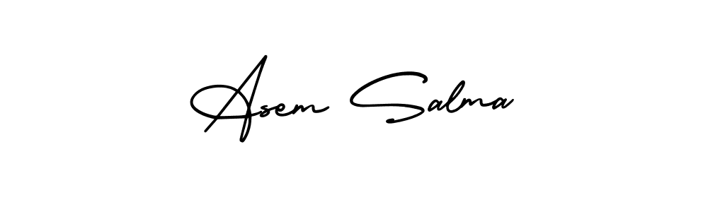 Best and Professional Signature Style for Asem Salma. AmerikaSignatureDemo-Regular Best Signature Style Collection. Asem Salma signature style 3 images and pictures png