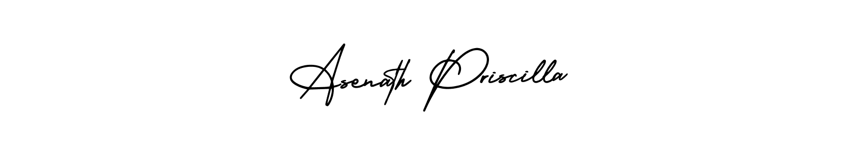 Asenath Priscilla stylish signature style. Best Handwritten Sign (AmerikaSignatureDemo-Regular) for my name. Handwritten Signature Collection Ideas for my name Asenath Priscilla. Asenath Priscilla signature style 3 images and pictures png