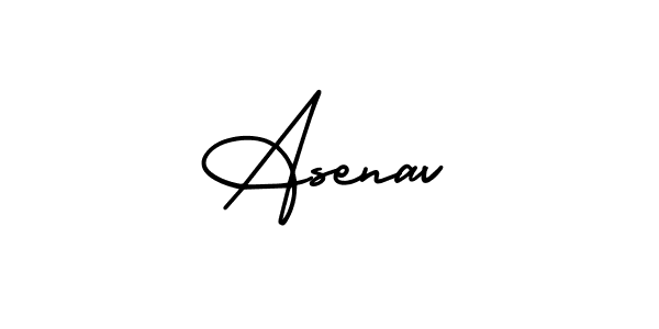 The best way (AmerikaSignatureDemo-Regular) to make a short signature is to pick only two or three words in your name. The name Asenav include a total of six letters. For converting this name. Asenav signature style 3 images and pictures png