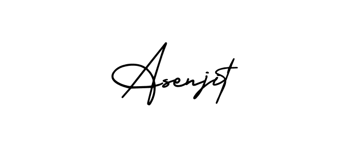How to make Asenjit name signature. Use AmerikaSignatureDemo-Regular style for creating short signs online. This is the latest handwritten sign. Asenjit signature style 3 images and pictures png