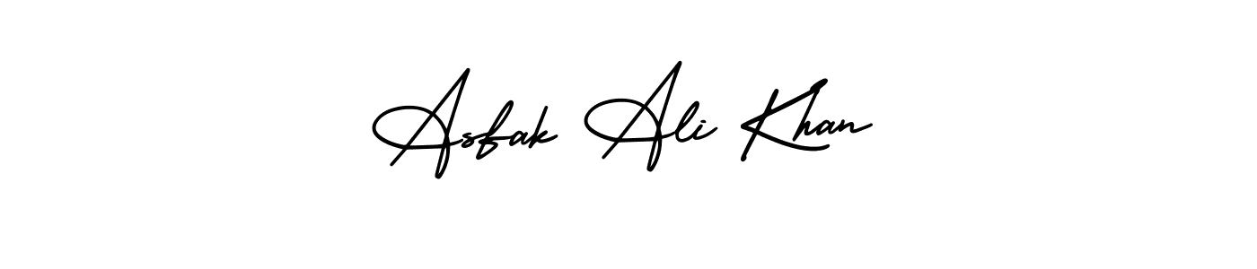 You should practise on your own different ways (AmerikaSignatureDemo-Regular) to write your name (Asfak Ali Khan) in signature. don't let someone else do it for you. Asfak Ali Khan signature style 3 images and pictures png