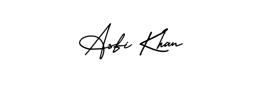 How to make Asfi Khan name signature. Use AmerikaSignatureDemo-Regular style for creating short signs online. This is the latest handwritten sign. Asfi Khan signature style 3 images and pictures png