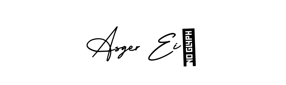 The best way (AmerikaSignatureDemo-Regular) to make a short signature is to pick only two or three words in your name. The name Asger Eið include a total of six letters. For converting this name. Asger Eið signature style 3 images and pictures png