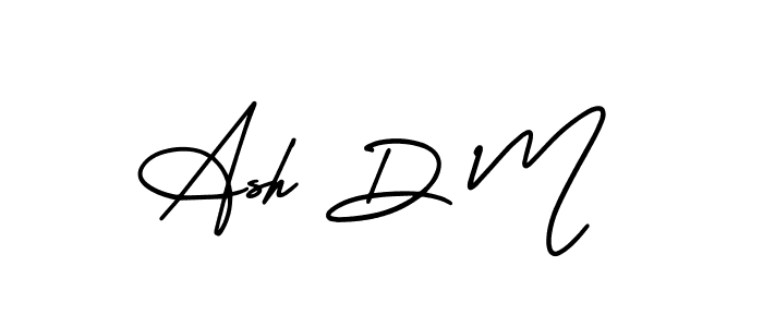 The best way (AmerikaSignatureDemo-Regular) to make a short signature is to pick only two or three words in your name. The name Ash D M include a total of six letters. For converting this name. Ash D M signature style 3 images and pictures png