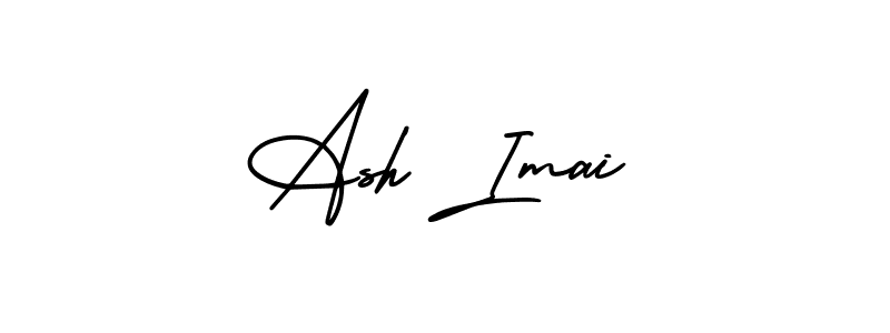 You should practise on your own different ways (AmerikaSignatureDemo-Regular) to write your name (Ash Imai) in signature. don't let someone else do it for you. Ash Imai signature style 3 images and pictures png