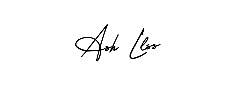 The best way (AmerikaSignatureDemo-Regular) to make a short signature is to pick only two or three words in your name. The name Ash Llss include a total of six letters. For converting this name. Ash Llss signature style 3 images and pictures png