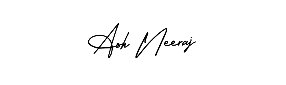Make a beautiful signature design for name Ash Neeraj. With this signature (AmerikaSignatureDemo-Regular) style, you can create a handwritten signature for free. Ash Neeraj signature style 3 images and pictures png