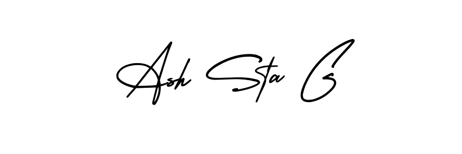 How to make Ash Sta G name signature. Use AmerikaSignatureDemo-Regular style for creating short signs online. This is the latest handwritten sign. Ash Sta G signature style 3 images and pictures png