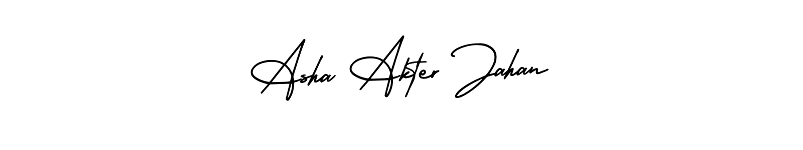 Make a beautiful signature design for name Asha Akter Jahan. With this signature (AmerikaSignatureDemo-Regular) style, you can create a handwritten signature for free. Asha Akter Jahan signature style 3 images and pictures png