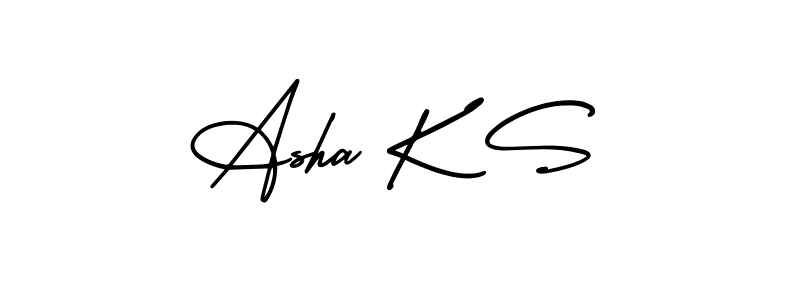 Design your own signature with our free online signature maker. With this signature software, you can create a handwritten (AmerikaSignatureDemo-Regular) signature for name Asha K S. Asha K S signature style 3 images and pictures png
