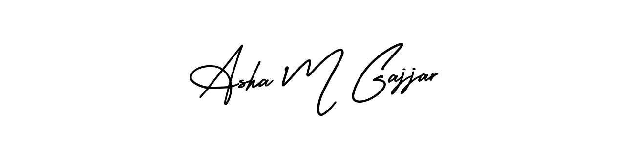 You should practise on your own different ways (AmerikaSignatureDemo-Regular) to write your name (Asha M Gajjar) in signature. don't let someone else do it for you. Asha M Gajjar signature style 3 images and pictures png