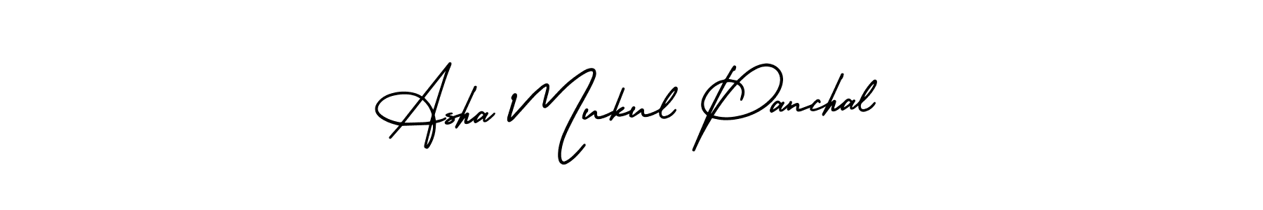 Make a short Asha Mukul Panchal signature style. Manage your documents anywhere anytime using AmerikaSignatureDemo-Regular. Create and add eSignatures, submit forms, share and send files easily. Asha Mukul Panchal signature style 3 images and pictures png