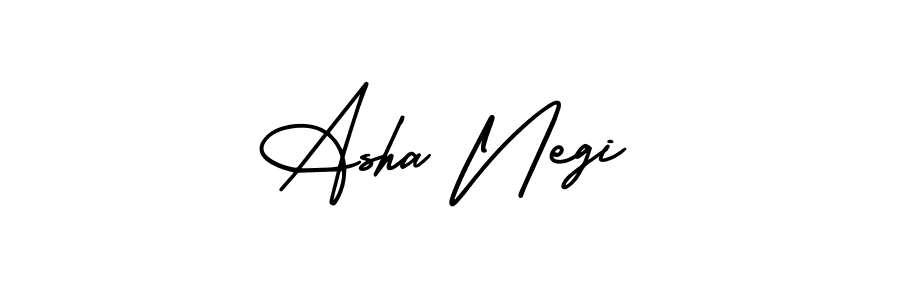 How to make Asha Negi name signature. Use AmerikaSignatureDemo-Regular style for creating short signs online. This is the latest handwritten sign. Asha Negi signature style 3 images and pictures png