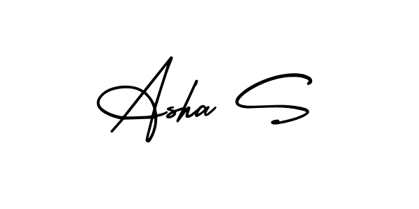 Use a signature maker to create a handwritten signature online. With this signature software, you can design (AmerikaSignatureDemo-Regular) your own signature for name Asha S. Asha S signature style 3 images and pictures png