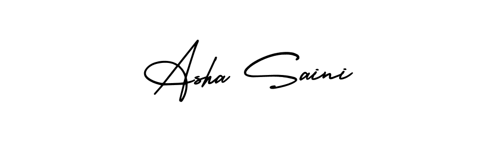 This is the best signature style for the Asha Saini name. Also you like these signature font (AmerikaSignatureDemo-Regular). Mix name signature. Asha Saini signature style 3 images and pictures png