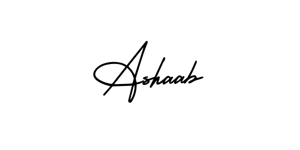 The best way (AmerikaSignatureDemo-Regular) to make a short signature is to pick only two or three words in your name. The name Ashaab include a total of six letters. For converting this name. Ashaab signature style 3 images and pictures png