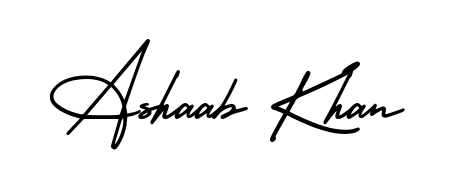 AmerikaSignatureDemo-Regular is a professional signature style that is perfect for those who want to add a touch of class to their signature. Get Ashaab Khan name fancy signature for free. Ashaab Khan signature style 3 images and pictures png